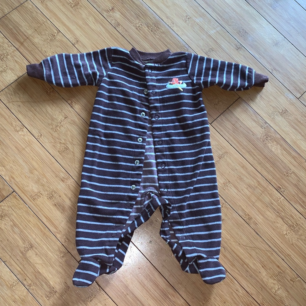 🍄3 for $10🍄 Brown Striped Footie Pajamas!!